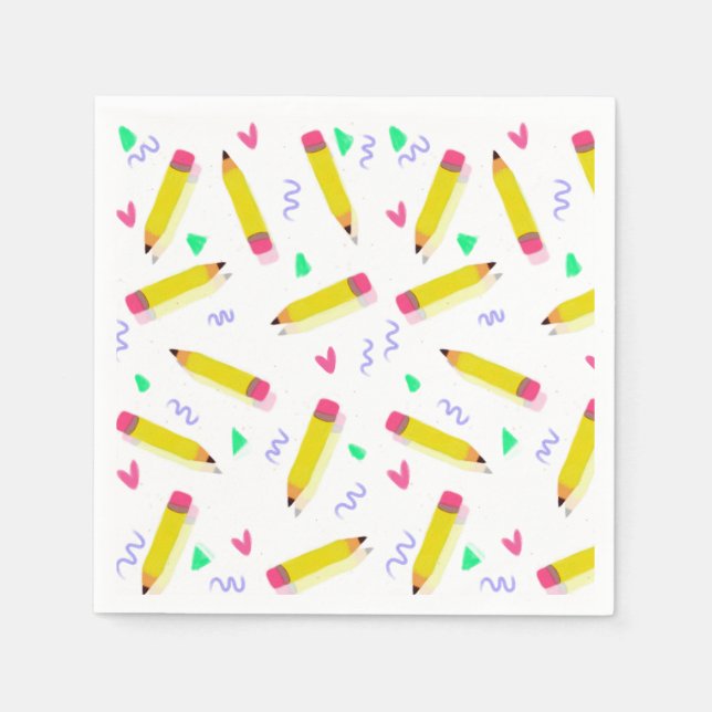 Pencil Preschool Art Lärares Bra vid årsslutet Pappersservett (Framsidan)