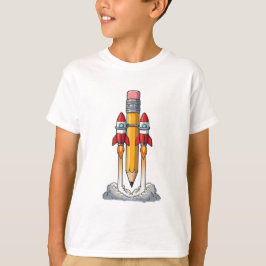 Pencil Rocket Blast Off Kids T Shirt