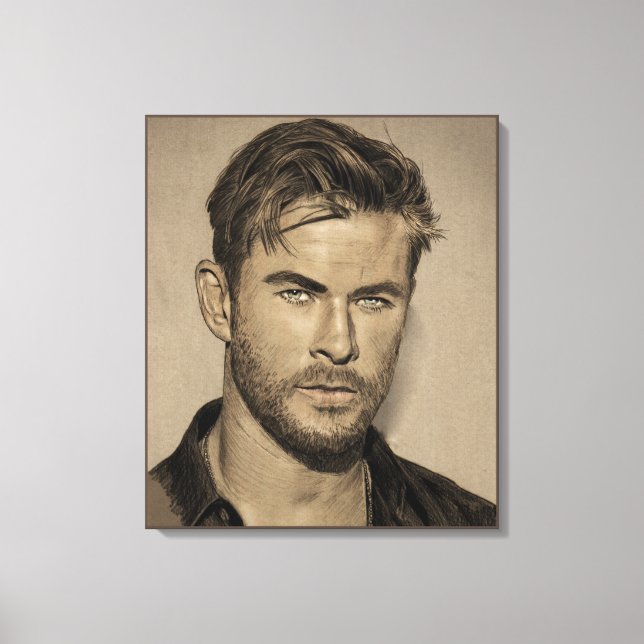 Pencil Sketch Teckning Canvastryck (Framsida)