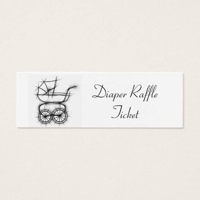 Pencil Sketch Unisex, Pram Diaper Raffle Biljett (Framsidan)