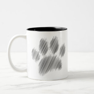 Pencil Sketched Tass Digital Art Hund Två-Tonad Mugg