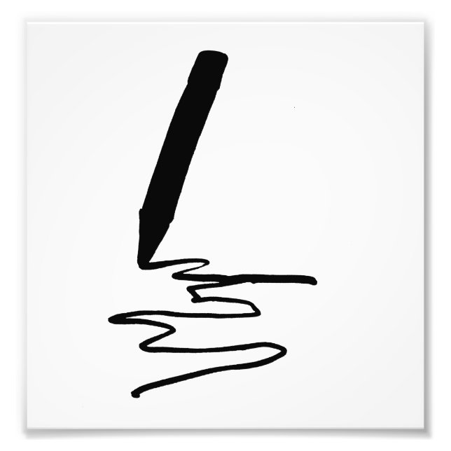 Pencil Sketching Silhouette Teckning Fototryck (Framsidan)