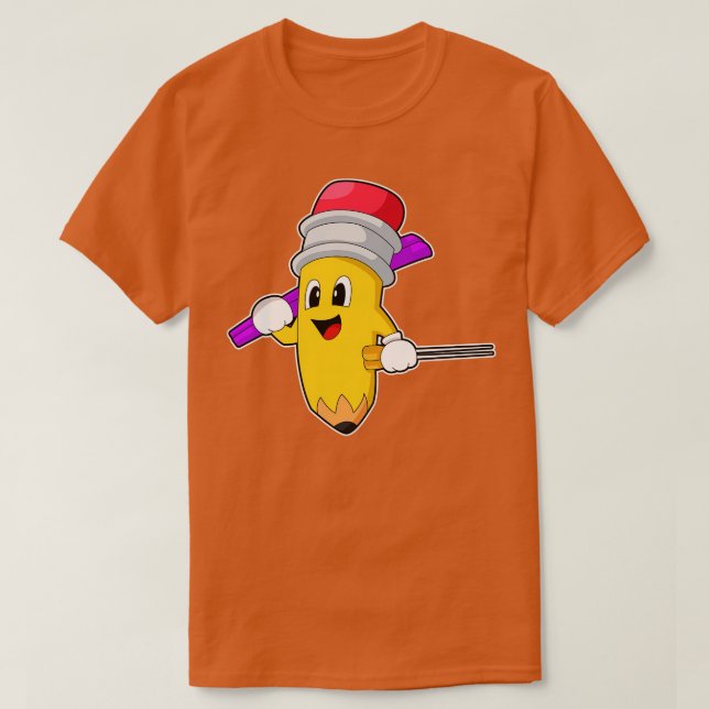 Pencil Skier Ski Winter sport T Shirt (Design framsida)