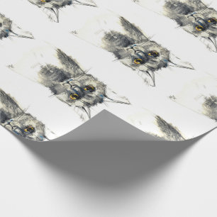 Pencil skissar av den svart katten presentpapper