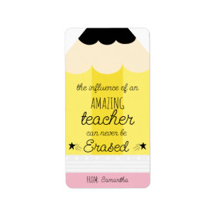 Pencil Teacher-uppskattningssymbol Sticker Adressetikett