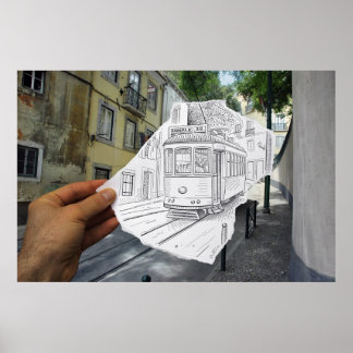 Pencil Vs Camera - Lissabon Tram Poster