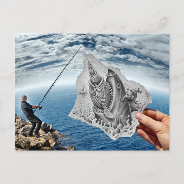 Pencil Vs Camera - Shark Vykort (Framsida)