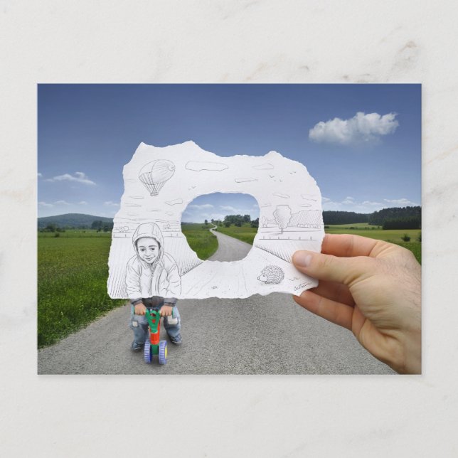 Pencil Vs Camera - Uppspelning av barn Vykort (Framsida)