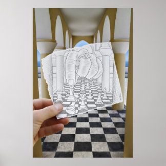Pencil Vs-kamera - schackmatt Poster