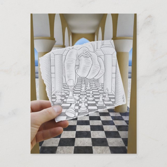 Pencil Vs-kamera - schackmatt Vykort (Framsida)