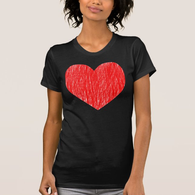 Penciled in - Röd Tee Shirt (Framsida)