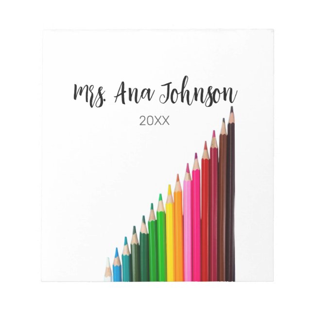 Pencillyren back to school färg lägger till namn å anteckningsblock (Framsida)