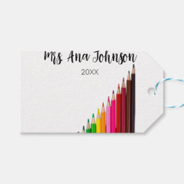Pencillyren back to school färg lägger till namn å presentetikett