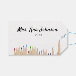 Pencillyren back to school färg lägger till namn å presentetikett