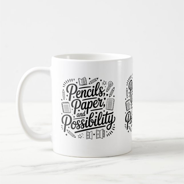 Pencils, Paper, and Possibilities mugg (Vänster)