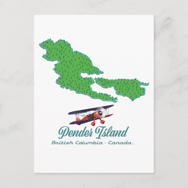 Pender Island British Columbia rese karta Vykort (Framsida)