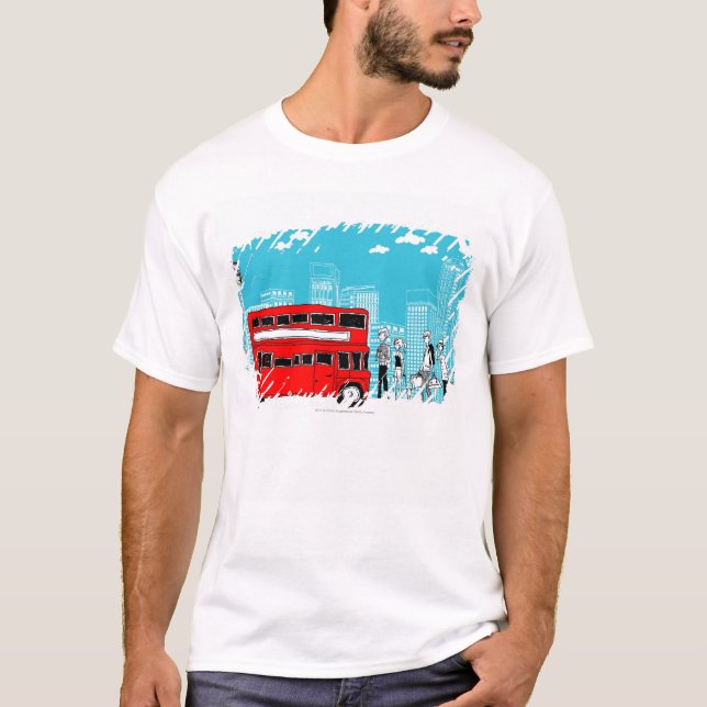 Pendlare som väntar på hållplatsen tee shirt (Framsida)