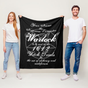 Pendle eller Salem Witch Trials Warlock Gothic Fleecefilt
