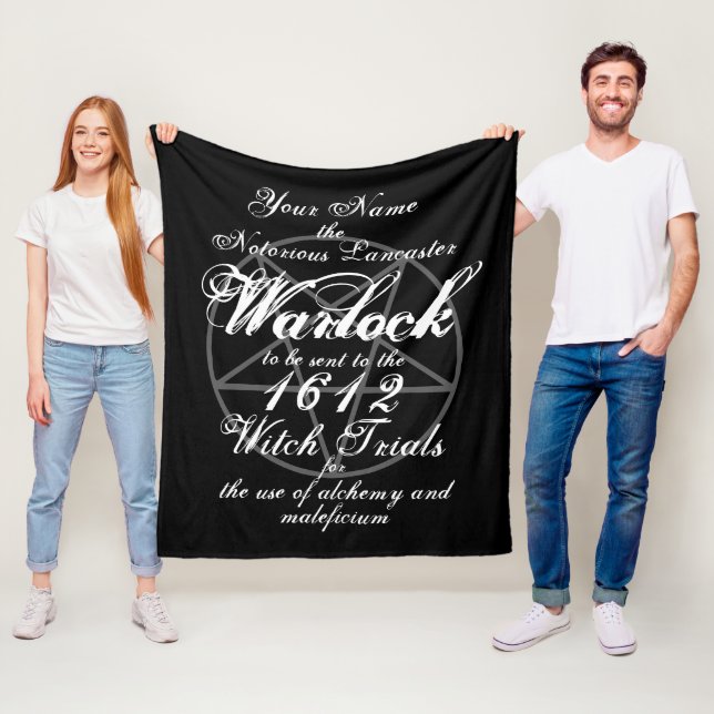 Pendle eller Salem Witch Trials Warlock Gothic Fleecefilt (På plats)