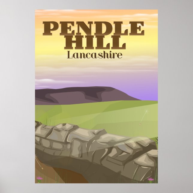 Pendle Hill Lancashire Poster (Framsidan)
