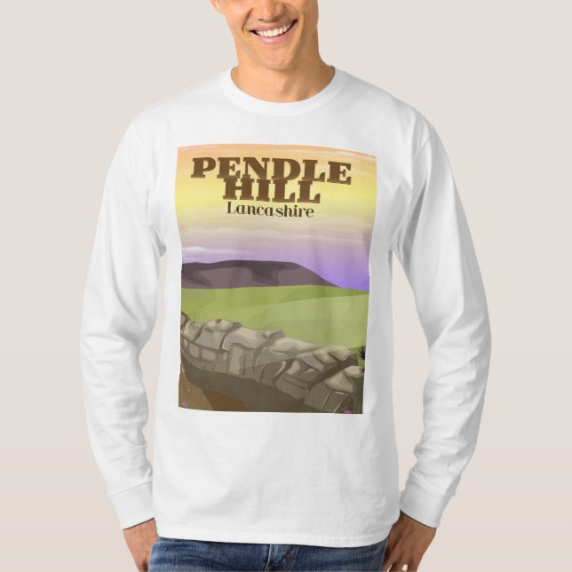 Pendle Hill Lancashire T Shirt (Framsida)