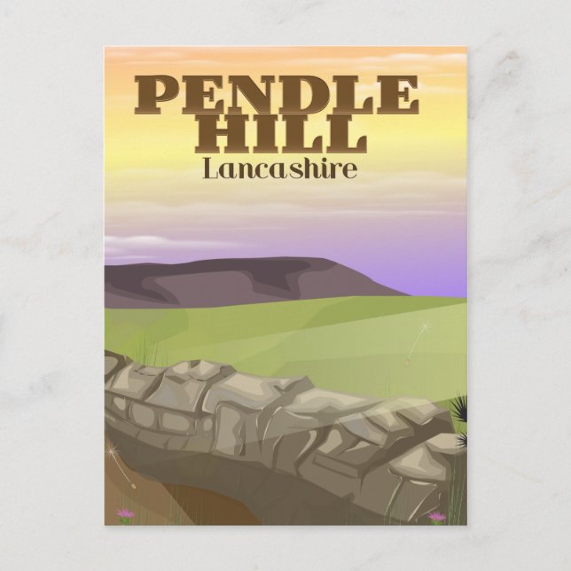 Pendle Hill Lancashire Vykort (Framsida)