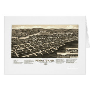 Pendleton ELLER panorama- karta - 1884 Hälsningskort