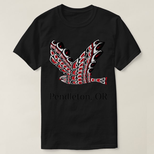 Pendleton Oregon Red Tail Hawk Native American Ind T Shirt (Design framsida)