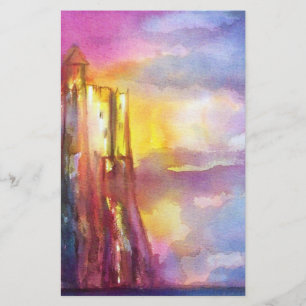 PENDRAGON Medieval Castle,Sjö Sunset,Fantasy Brevpapper