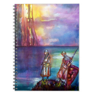 PENDRAGON Medieval Knight,Sjö Sunset,Fantasy Anteckningsbok Med Spiral