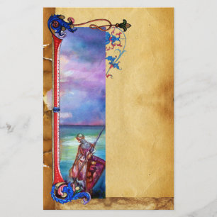 PENDRAGON Medieval Knight,Sjö Sunset,Fantasy Brevpapper