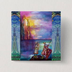 PENDRAGON Medieval Knight,Sjö Sunset,Fantasy Knapp