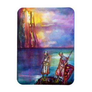 PENDRAGON Medieval Knight,Sjö Sunset,Fantasy Magnet
