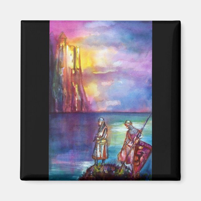 PENDRAGON Medieval Knight,Sjö Sunset,Fantasy Magnet (Framsidan)