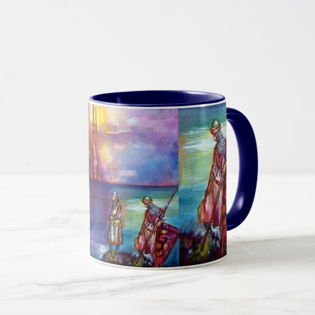 PENDRAGON Medieval Knight,Sjö Sunset,Fantasy Mugg (Framsida höger)