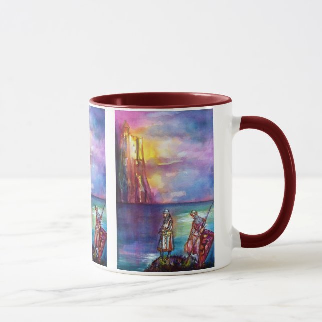 PENDRAGON Medieval Knight,Sjö Sunset,Fantasy Mugg (Höger)