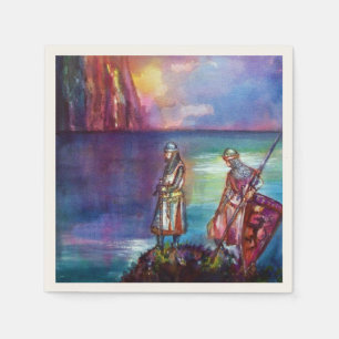 PENDRAGON Medieval Knight,Sjö Sunset,Fantasy Pappersservett