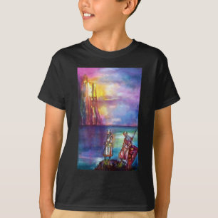 PENDRAGON Medieval Knight,Sjö Sunset,Fantasy T Shirt