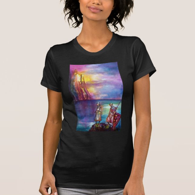 PENDRAGON Medieval Knight,Sjö Sunset,Fantasy T Shirt (Framsida)