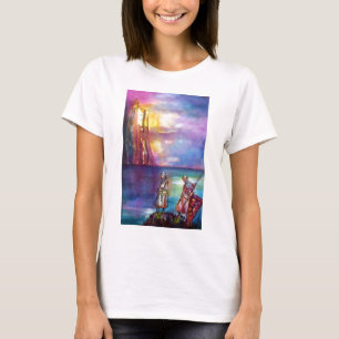 PENDRAGON Medieval Knight,Sjö Sunset,Fantasy Tee