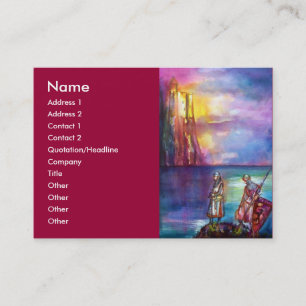 PENDRAGON Medieval Knight,Sjö Sunset,Fantasy Visitkort