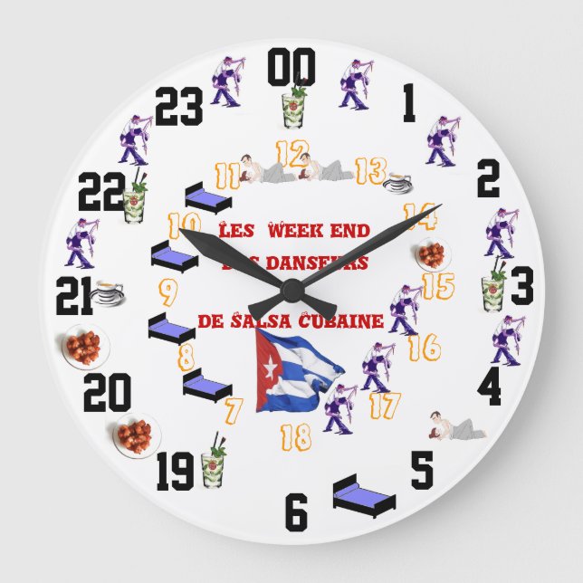 Pendul Humoristique des week end salsa Stor Klocka (Framsida)
