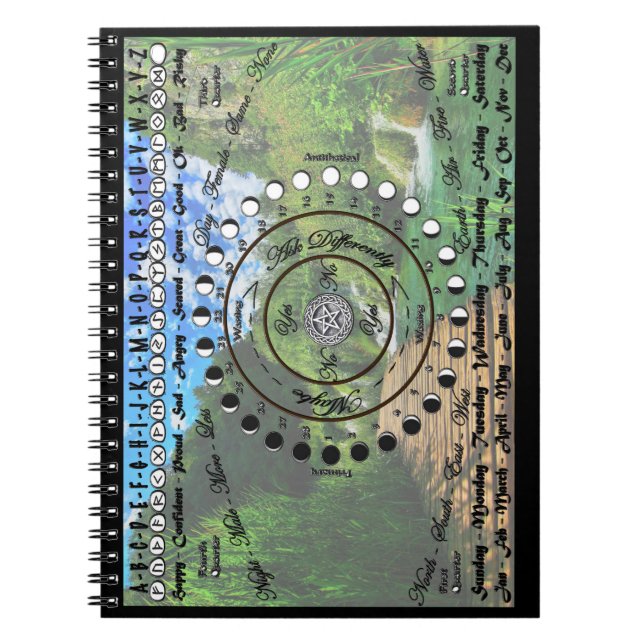 Pendulumdiagram för Wiccan Pagan Anteckningsbok (Framsidan)