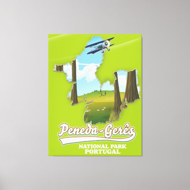 Peneda-gerês nationalpark Portugal karta Canvastryck (Framsida)