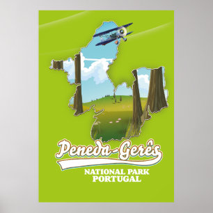 Peneda-gerês nationalpark Portugal karta Poster
