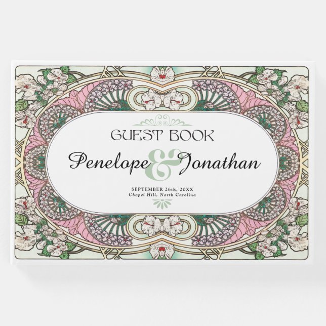 PENELOPE 01 A - Bröllop Guestbook - Art nouveau Gästböcker (Framsida)