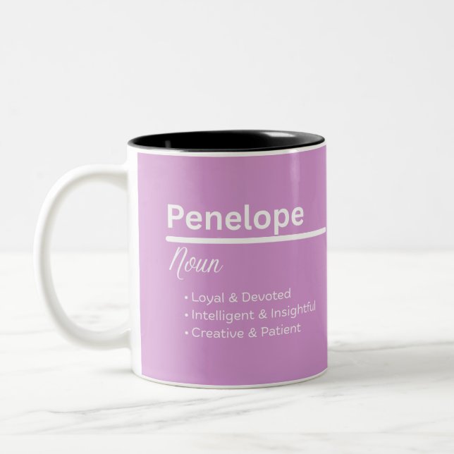 Penelope Flicknamn Definition Mug | Personlig Två-Tonad Mugg (Vänster)
