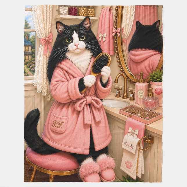 Penelope katt  fleecefilt (Framsidan)