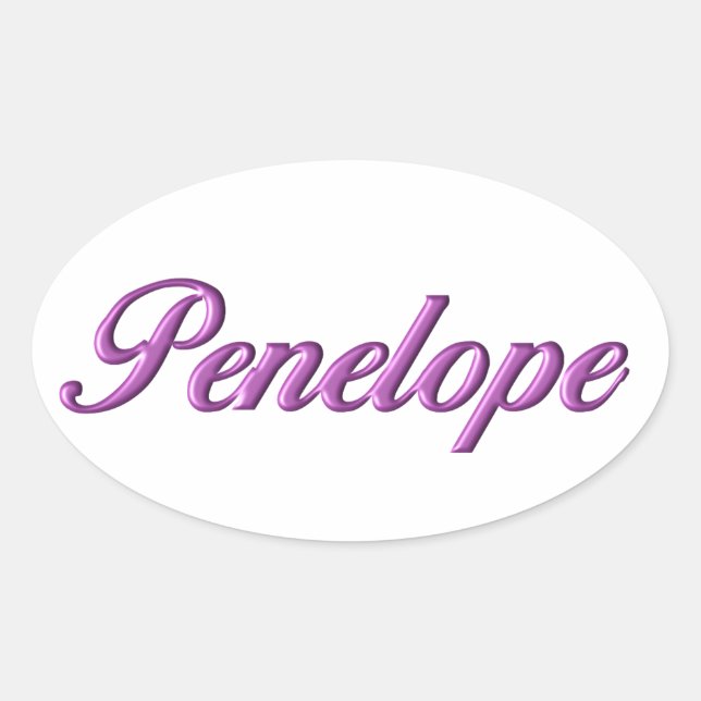 Penelope-klistermärke namn ovalt klistermärke (Framsida)