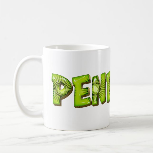 Penelope Name Kiwi Style Tasse Kaffeetasse Kaffemugg (Vänster)